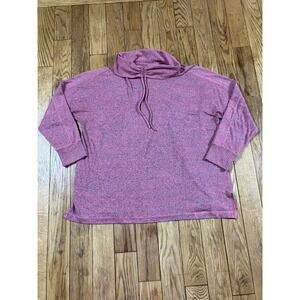 Chicos Zenergy Womens Heathered Purple Cowl Neck Pullover‎ Top Size 3 (US 16/18)